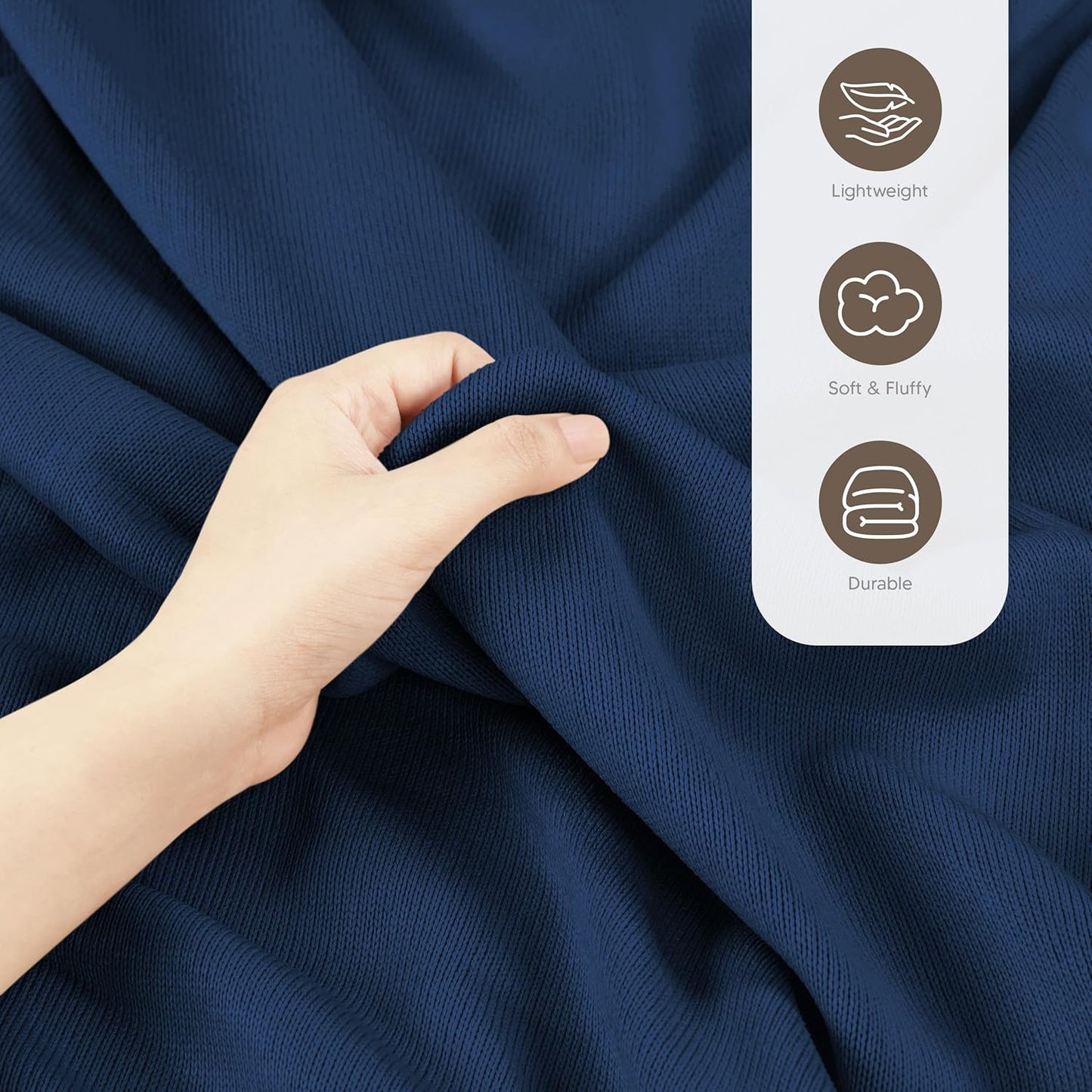 Utopia Bedding Knit Blanket - Soft Lightweight Jersey Queen Size (90x90 Inches) - Navy Color for Bed & Couch