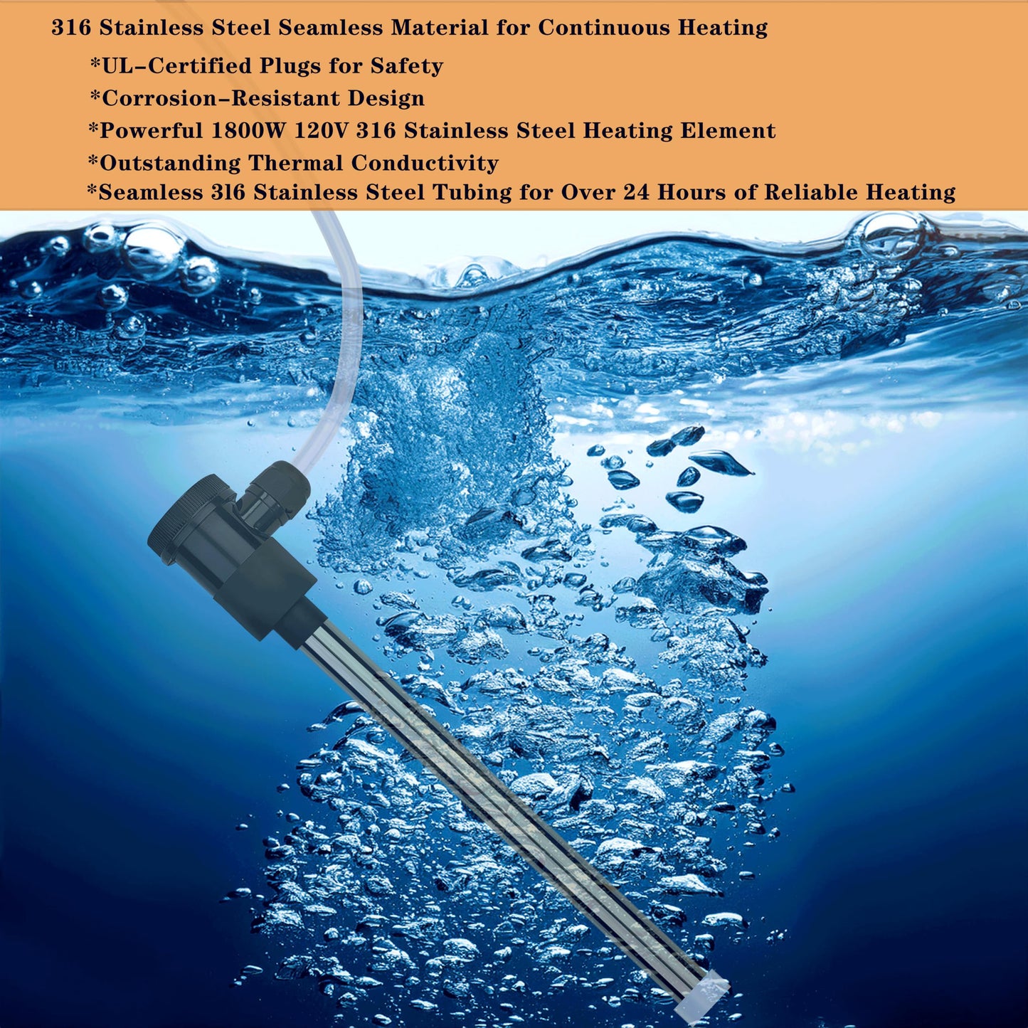 LASTINGCAPE 1800W Fully Submersible Pool & Hot Tub Portable Electric Immersion Water Heater with WiFi Timer, Auto Shut Off and Temp Control for Swimming Pool, Above Ground Pool, Bathtub and Baptistry