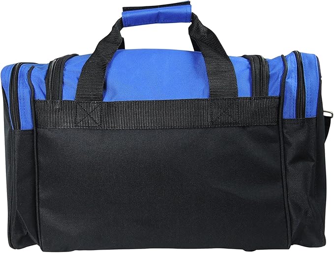 DALIX 17" Duffle Bag Dual Front Mesh Pockets (Black Gold Gray Dark Green Navy Blue Maroon Royal Blue Orange Pink Purple Red White