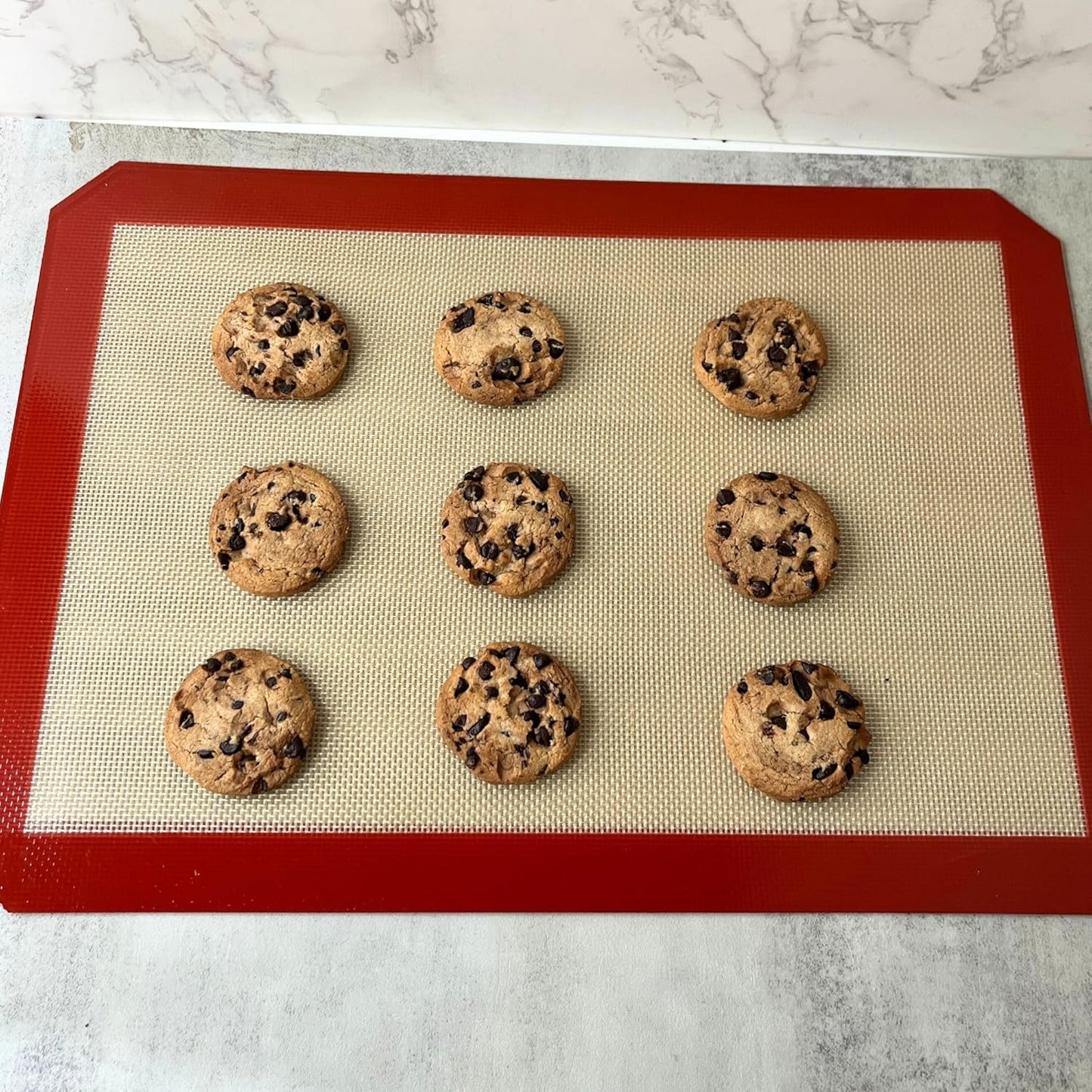 Silicone Baking Mat - 2 Pack Non-Stick Reusable Baking Mats for Oven | 16.5 x 11.6 Inches, Red
