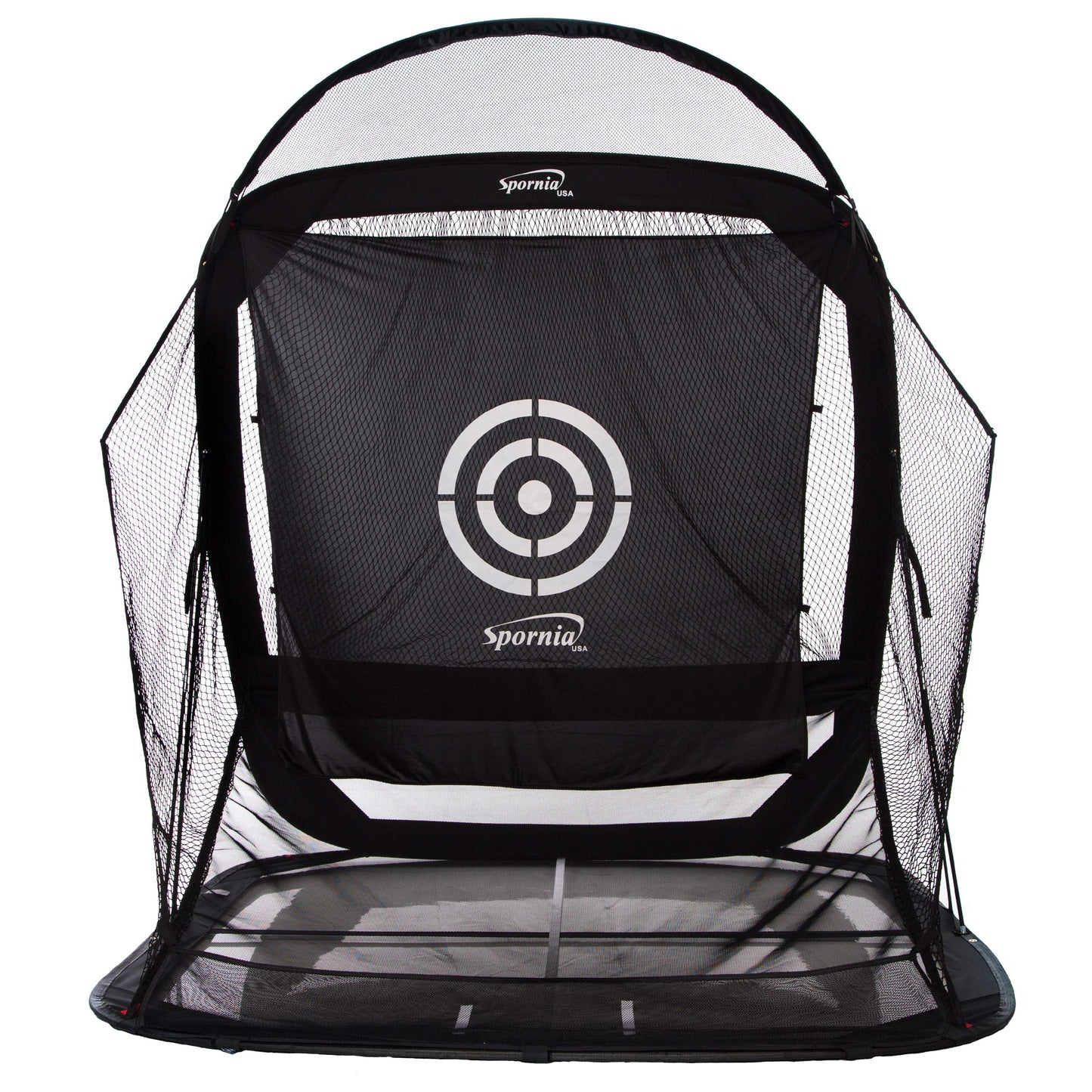 Spornia SPG-7 Golf Practice Net - Automatic Ball Return System W/Target Sheet, Two Side Barrier (with Roof)