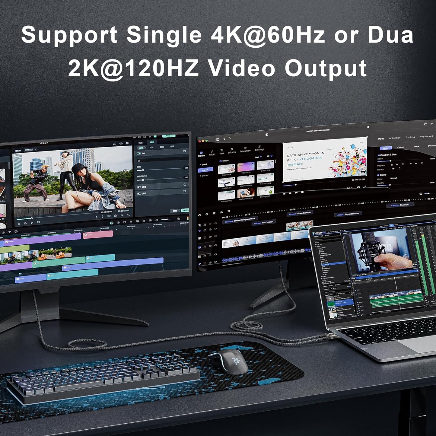 KMMXXCPM 16FT/5M 3,USB 3.1 1 10Gbps Transfer,4K@60Hz/2K@120Hz PD3.0 100W USB C Long Cable Compatible with Thunderbolt C