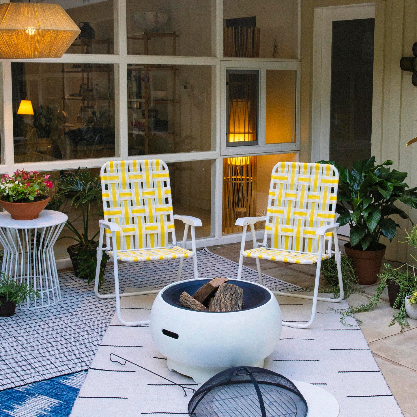 Novogratz Poolside Gossip, Priscilla Folding Chairs, 2-Pack, Yellow