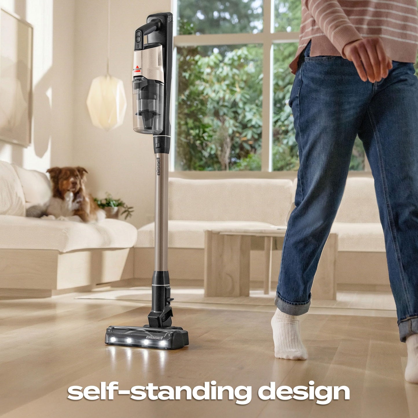 Bissell PowerClean FurGuard Self-Standing Cordless Vacuum w/Self-Cleaning Brush Roll, Wall Mount, Upholstery Tool & Bright Headlights, Amazon Exclusive Limited Edition Color, Coastal Clean, 4039A