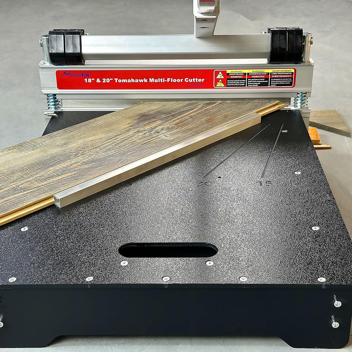 18" Heavy Duty Pro Laminate & Vinyl Floor Cutter, Professional Grade, Versatile, Strong, Full cuts up to 18" Wide and 11/16" (17mm) Thick and Watch The Demo!