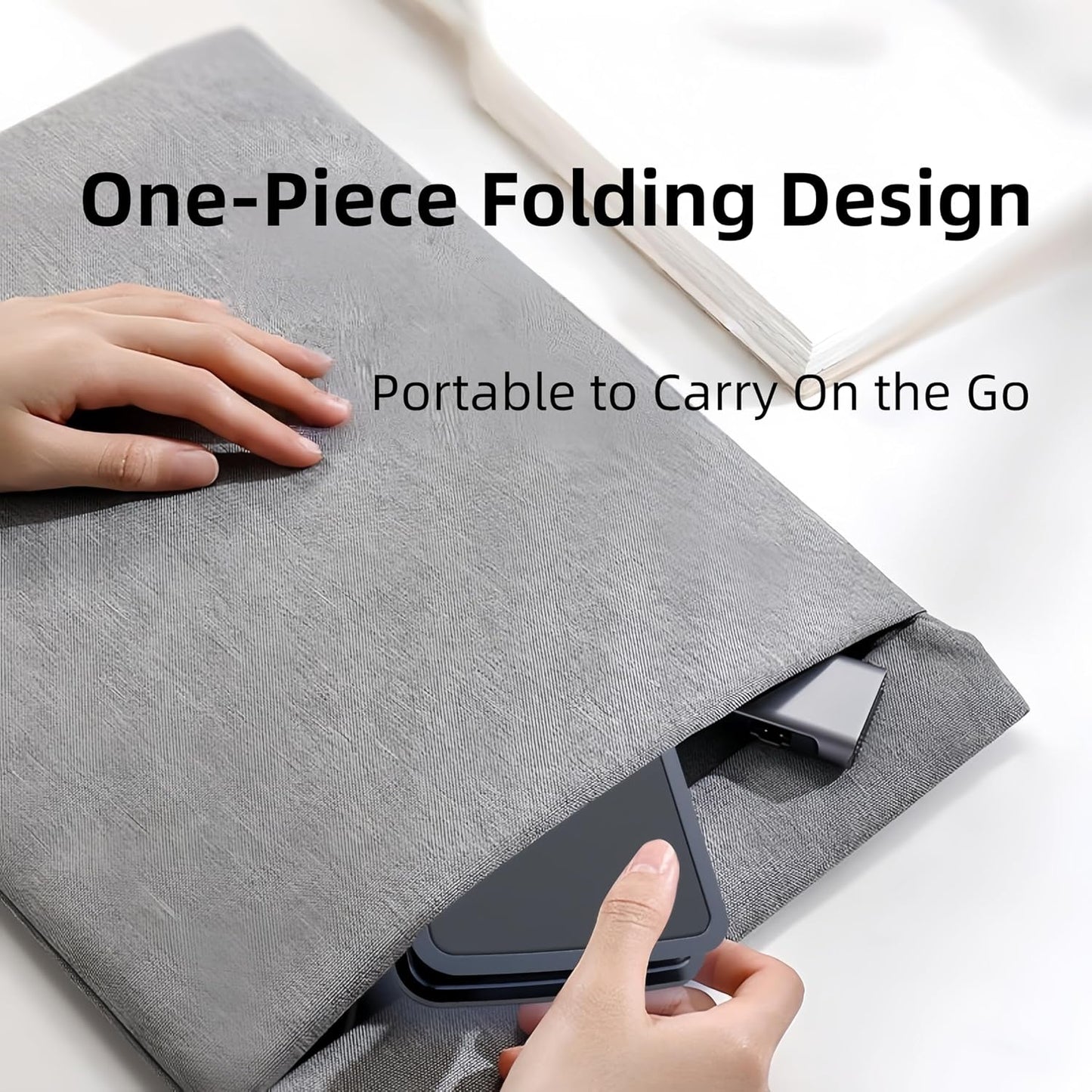Briteroh Foldable & Height Adjustable Phone Stand for Desk, Carbon Steel Stable Cell Phone Holder, Universal