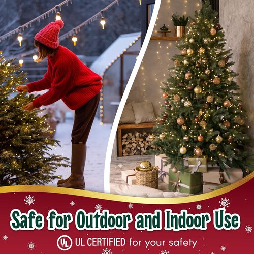 Clear Warm White Christmas Tree Lights - 35 Mini Bulbs with 6.3 ft String | Multifunctional Outdoor & Indoor Decor