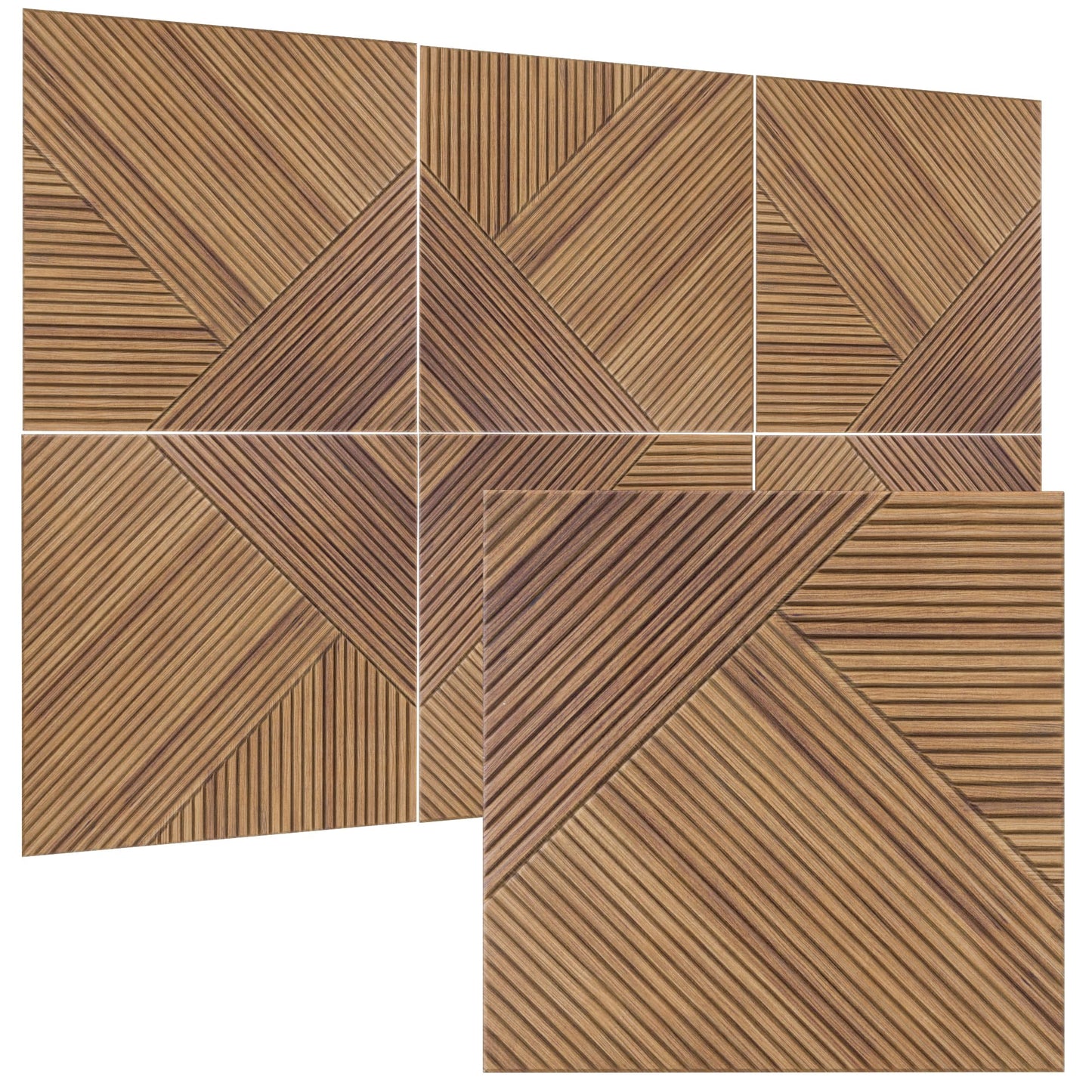 TO-TH Acoustic Wall Panels,6 Pack Total Size 72 x 48 Inches,Self-Adhesive Decorative Acoustic Panels for Wall and Ceiling,3D UV Printing with Wood Look,Beech