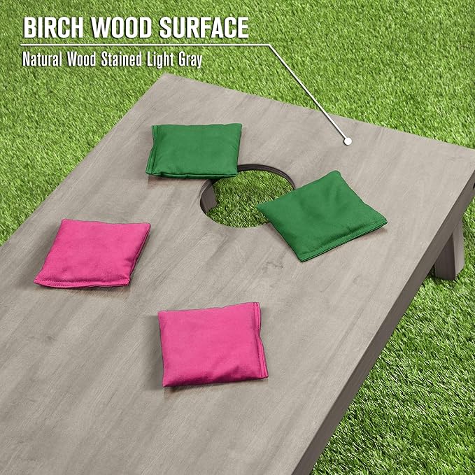 GoSports 4 ft x 2 ft Regulation Size Wooden Cornhole Boards Set - Includes Carrying Case and Bean Bags (Choose Your Colors) Over 100 Color Combinations