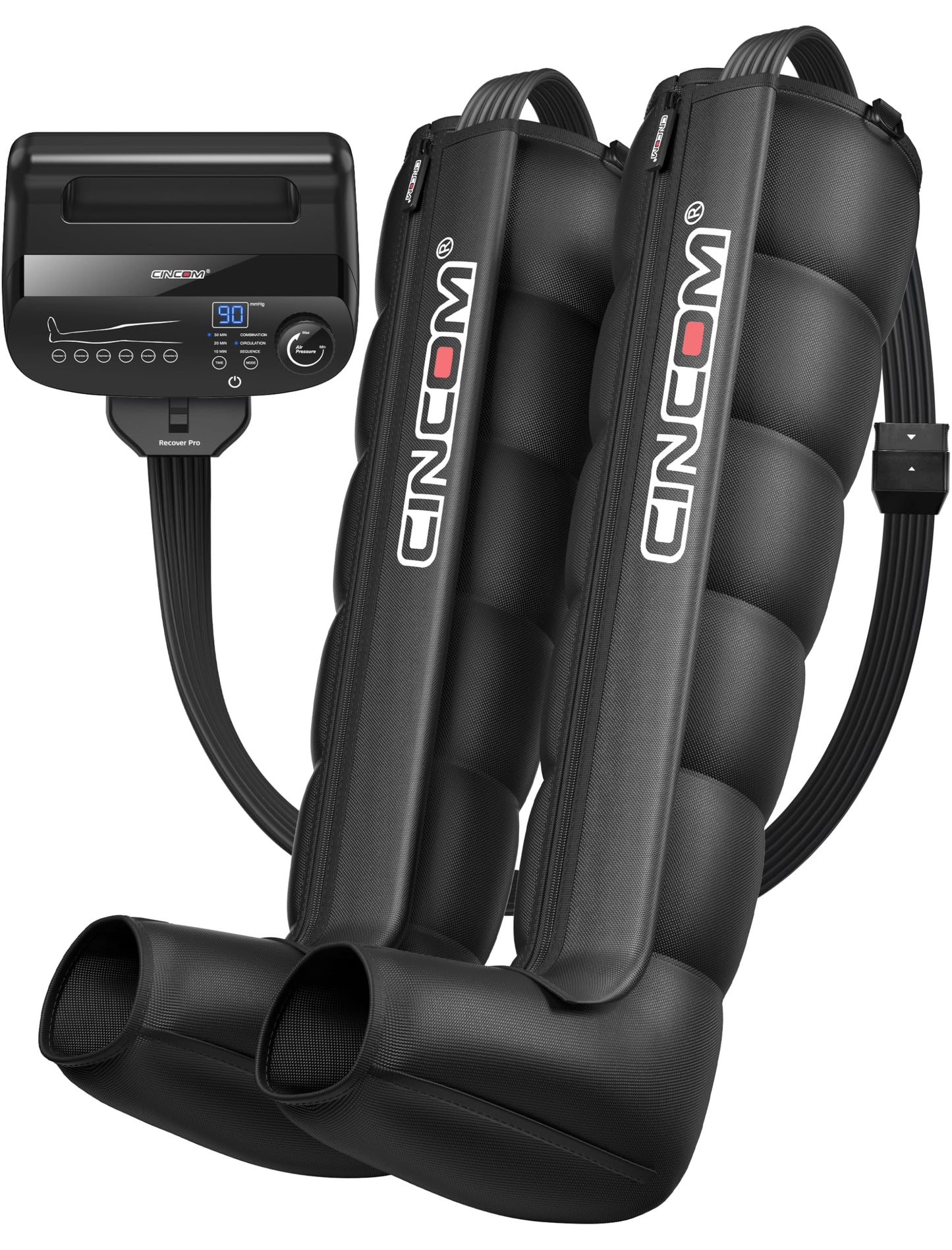 CINCOM Air Compression Recovery System - 6-Zone Professional Dynamic Pressure Leg Massager Boots for Circulation Improvement & Muscle Recovery, Compression Therapy for Athletes, FSA-HSA Eligible