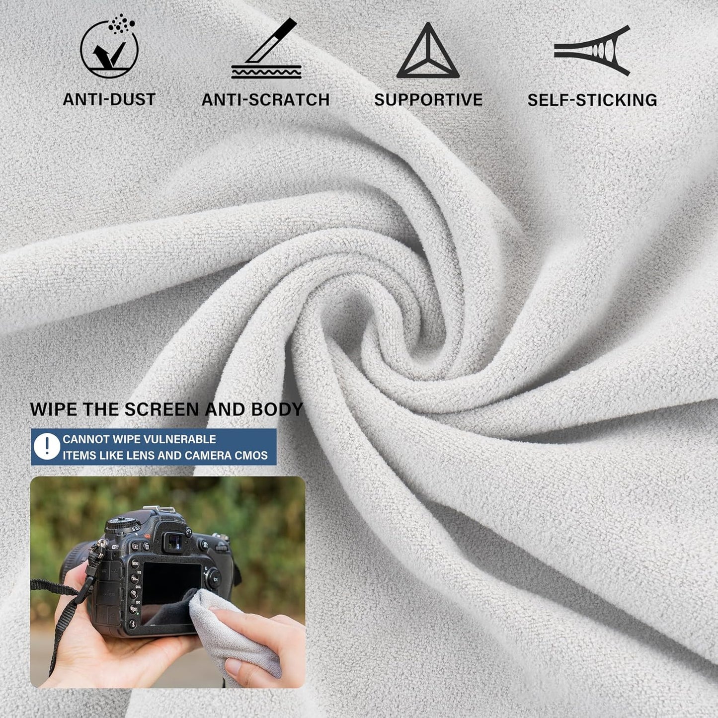 Walking Way Protective Wrap, Self-Adhesive Magic Cloth Camera Wrap, Storage Cloth, Anti-Scratch, Dustproof, Washable
