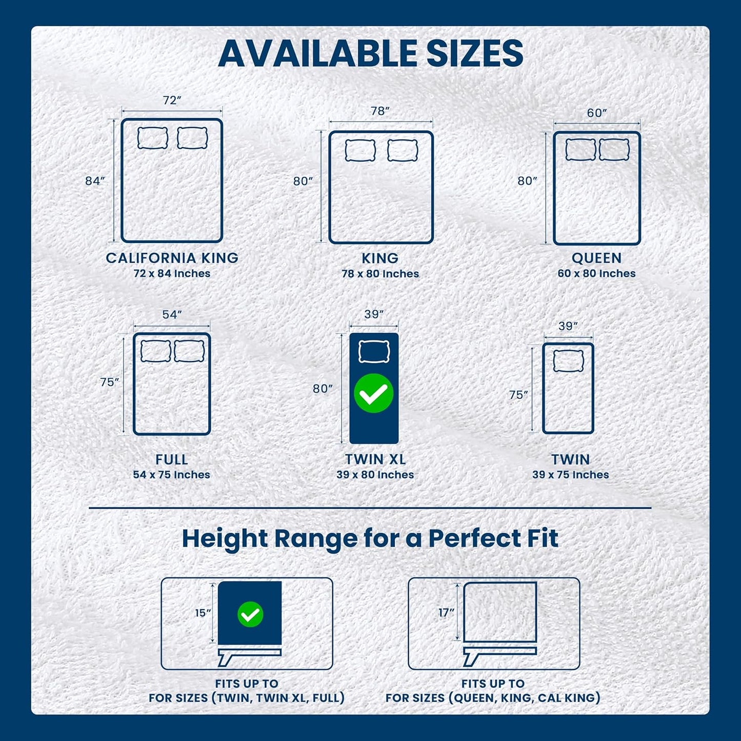 Twin XL Size Mattress Protector Waterproof 14 Pack, Premium 200 GSM Terry Mattress Cover, Soft & Breathable Bed Cover, Fitted Sheet Style Stretchable Deep Pockets 15" by Utopia Bedding (White)
