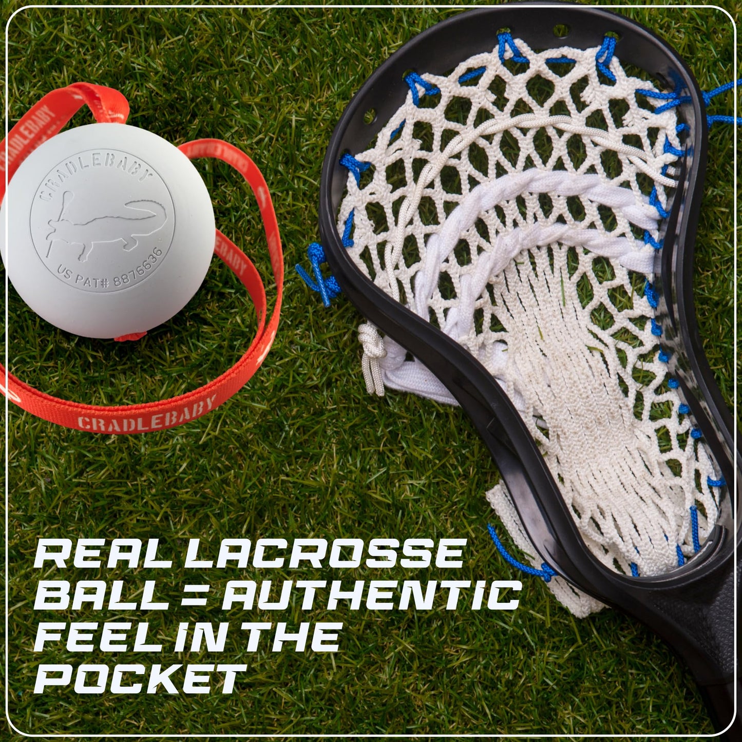 Cradlebaby Lacrosse Training Ball: Practice Indoor/Outdoor & Get More Repetitions - #1 piece of Equipment for Boys/Girls to Practice Cradling, dodges, Stick Tricks, & fakes. (Green)