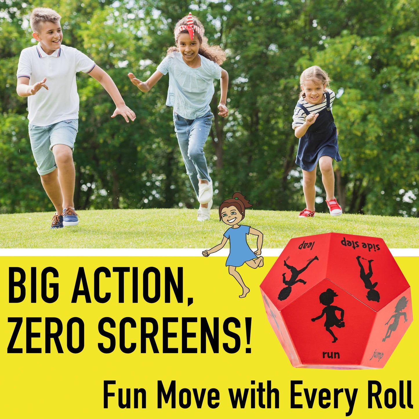 Covelico Exercise Dice for Kids Physical Education Equipment, Gymnastics Games for Indoor Obstacle Course for Kids, Outdoor Gross Motor Toys & Indoor Recess Work Out Game, Gymnastics Toys Ages 3+