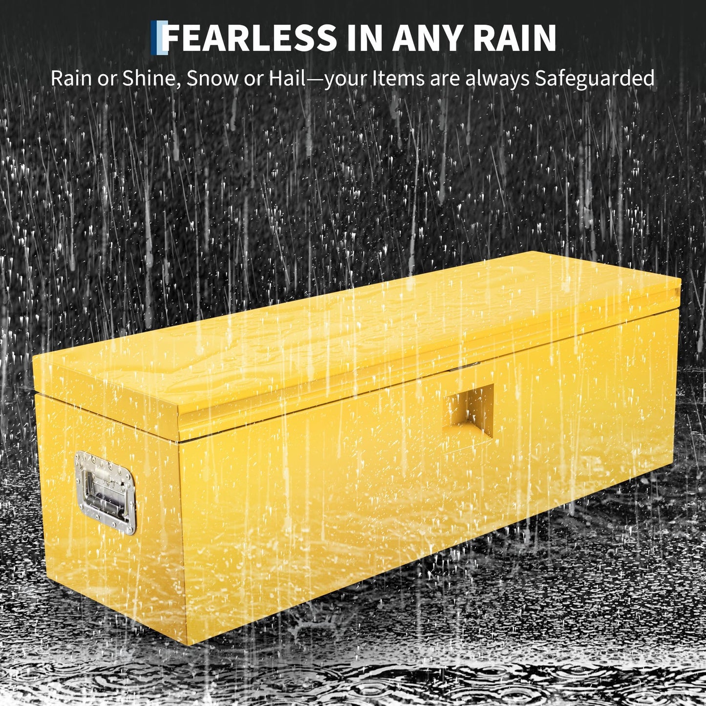 EliteEdge Heavy Duty Steel Truck Bed Tool Box with Dual Lids, Weatherproof Lockable Storage, Fits Pickup, Trailer & RV, Universal Mount, Secure Truck Tool Boxes for Bed of Truck