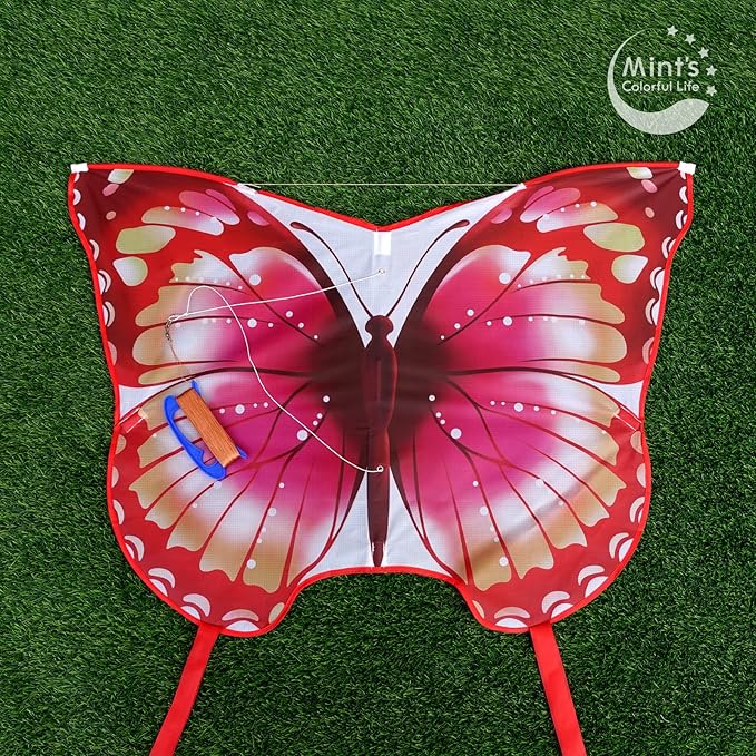Mint's Colorful Life Butterfly Kite for Kids & Adults Easy to Fly, Large Single Line Kites with 300ft String Kite Handle