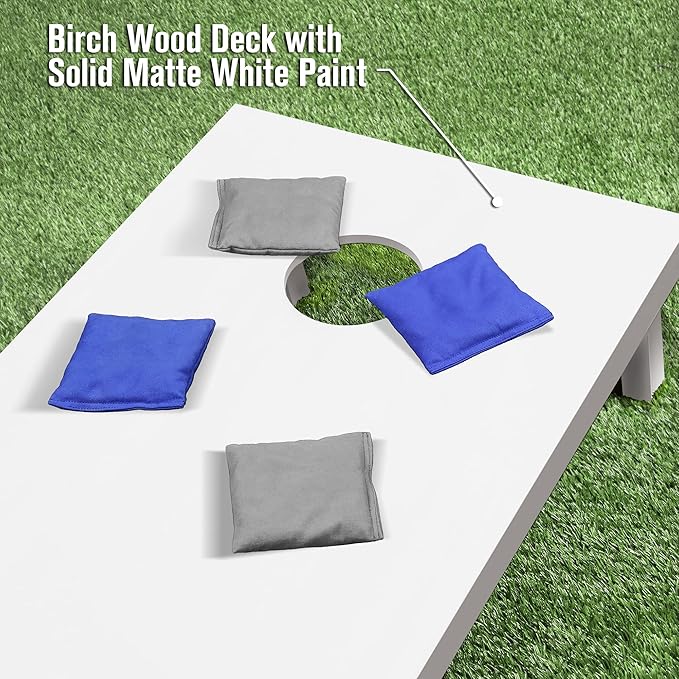 GoSports 4 ft x 2 ft Regulation Size Wooden Cornhole Boards Set - Includes Carrying Case and Over 100 Optional Bean Bag Colors