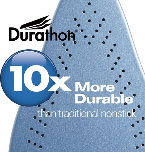 Hamilton Beach Steam Iron - Vertical Steamer with Scratch-Resistant Soleplate, 1500 Watts, Blue