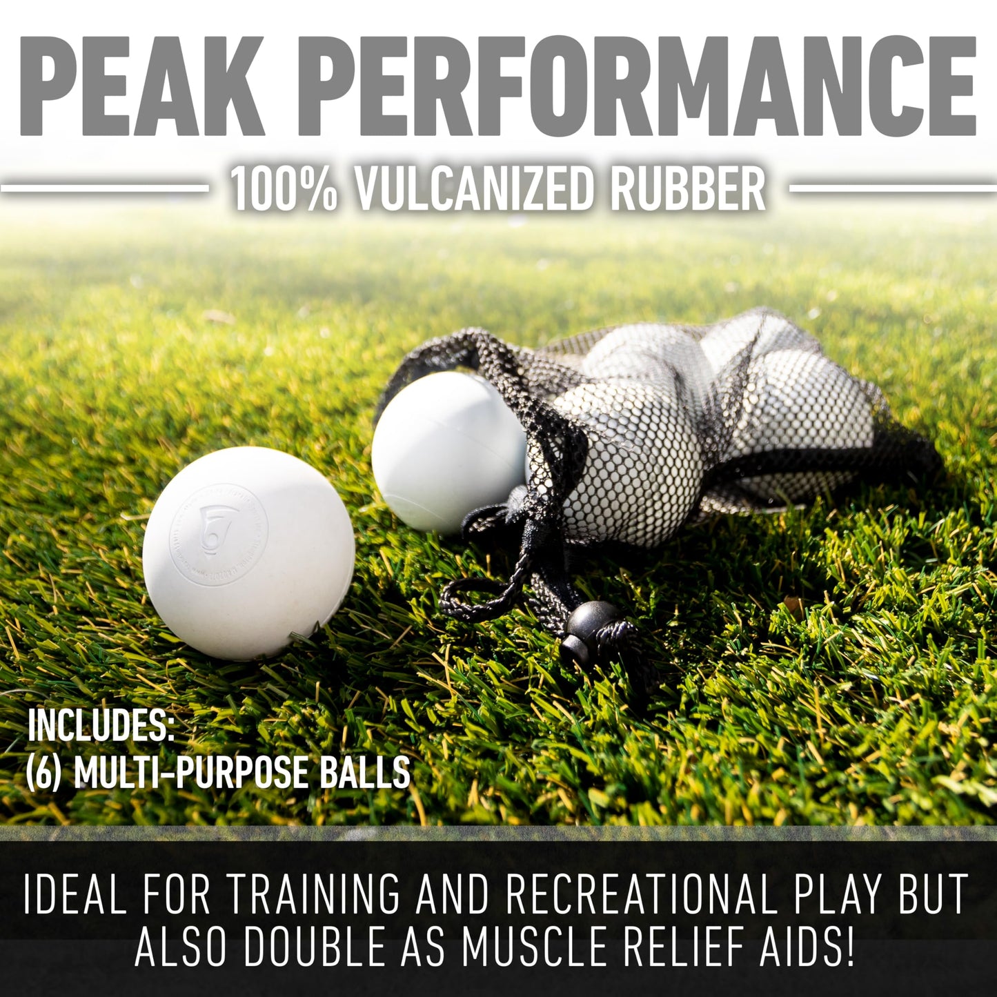 Franklin Sports Lacrosse Balls - Official Size Lax Balls for Practice - Rubber 63mm Outdoor Lacrosse Construction - Great for Muscle Massage Therapy + Yoga - White 6 Pack