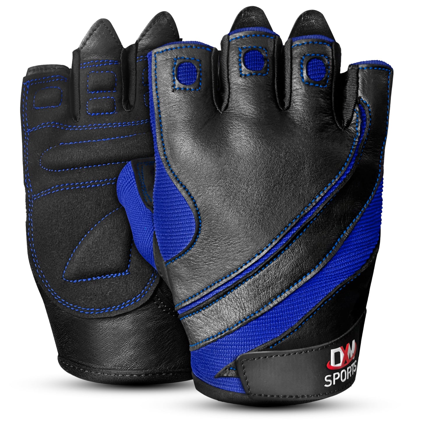 DXM SPORTS Workout Gloves for Men and Women, Gym Weight Lifting Gloves with Wrist Support - Breathable, Anti-Slip Gloves for Exercise, Fitness, Cycling, Training, Outdoor Sports (Blue, XX-Large)
