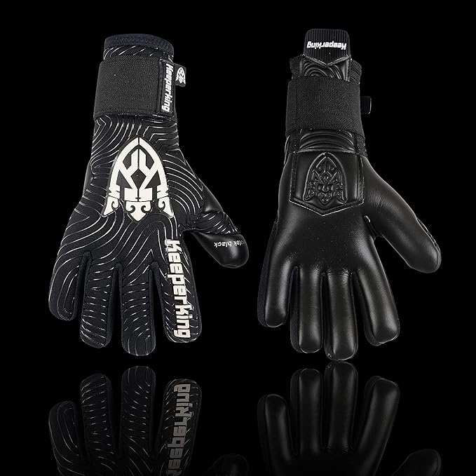 Professional Soccer Goalie Gloves Kids, Boys, Youth, Adult, Men- Football Goalkeeper Glove Strong grip palm protection Giga latex 4mm Double elastic Wrist with Negative cut, Slim(Size 6-11)