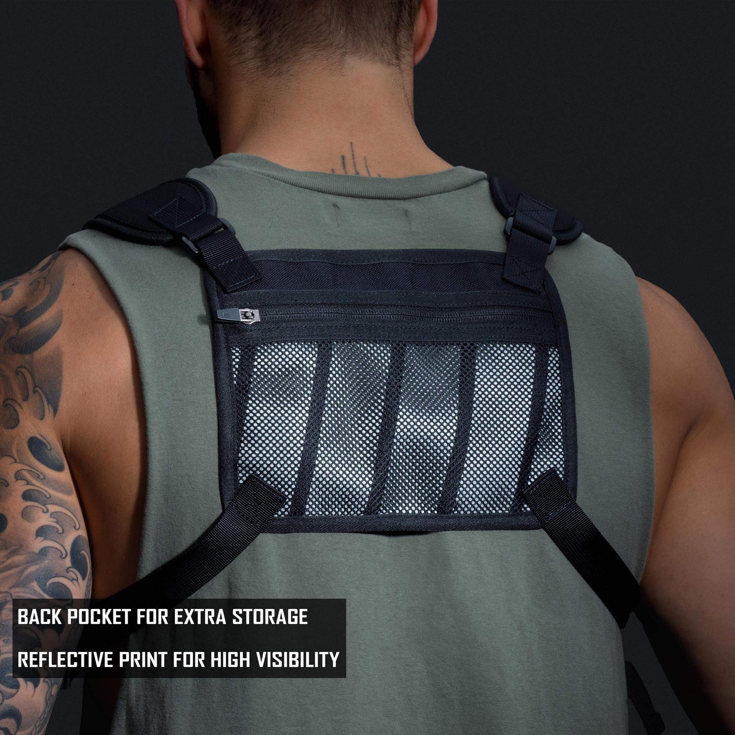 MVRK Water Resistant Running Vest Chest Pack, Phone Holder for Running, Lightweight Training Pack with Extra Storage & Reflective Detail