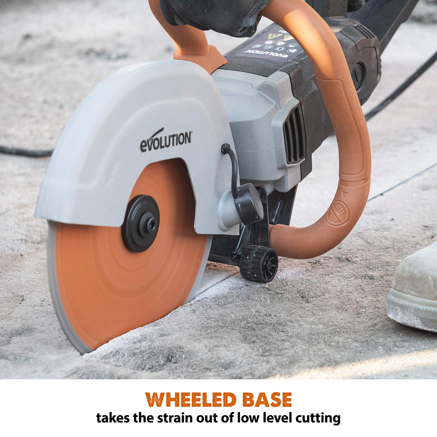 Evolution R255DCT | 10 in. Electric Concrete Saw | Premium Diamond Blade Included | 15A Motor | 4-1/16" Cut Depth | No Gas, No Fumes | Disc Cutter / Power Cutter / Cut-Off Saw | Brick & Masonry