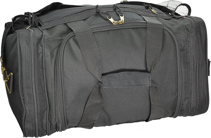 DALIX 17" Duffle Bag Dual Front Mesh Pockets (Black Gold Gray Dark Green Navy Blue Maroon Royal Blue Orange Pink Purple Red White