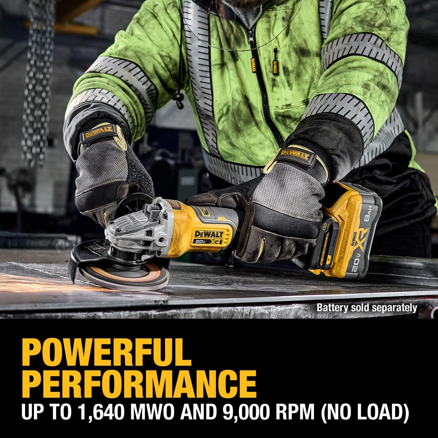 DEWALT 20V MAX XR Brushless Cordless Angle Grinder, 4-1/2 in. - 5 in., Variable Speed, Anti-Rotation, Paddle Switch (Tool Only) (DCG410VSB)