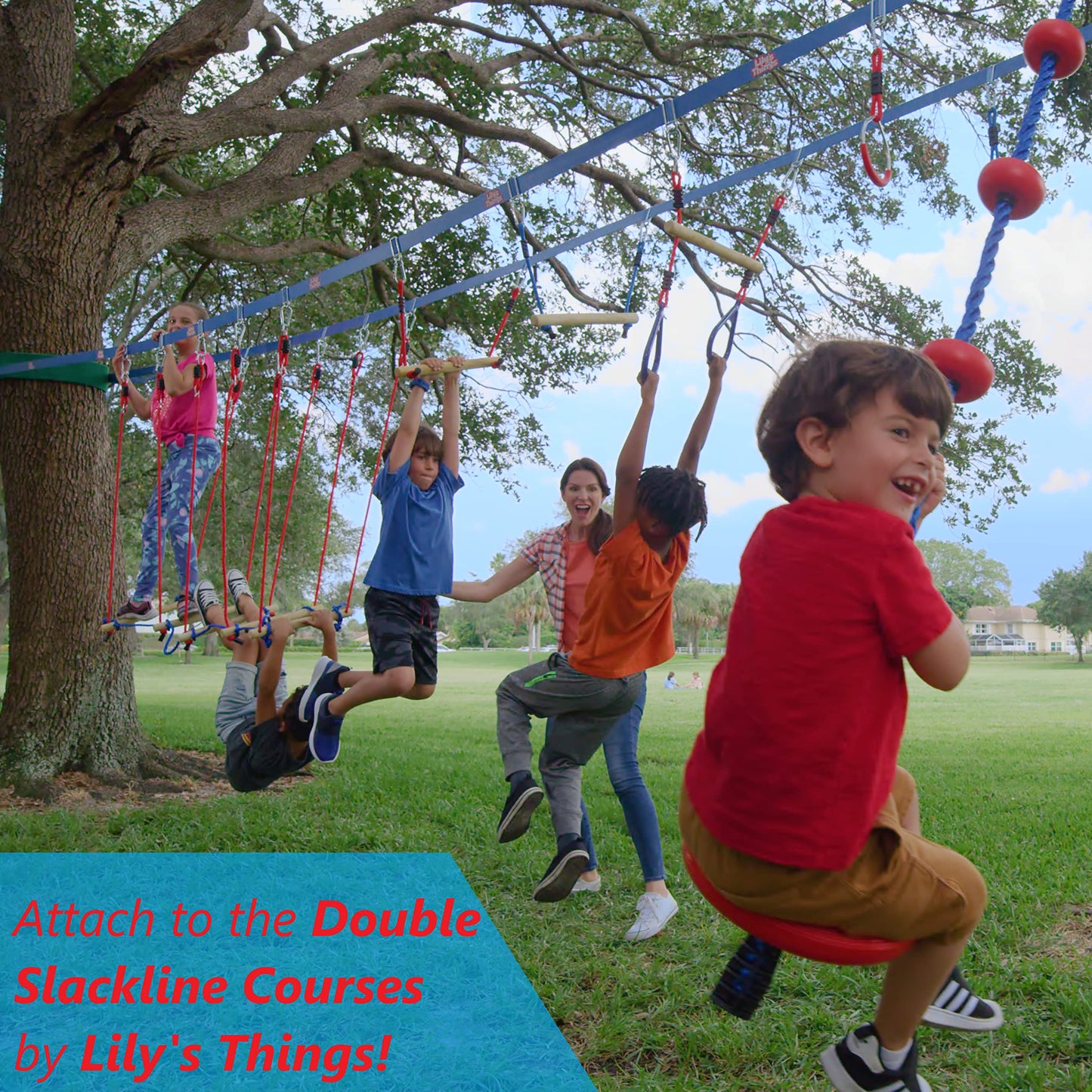 Lily's Things Monkey Bars for Kids(2 Pack) | Ninja Slackline Accessories for Slackline Obstacle Course | Monkey Bars for Backyard | Attachments to Most Any Home Playground Equipment Sets