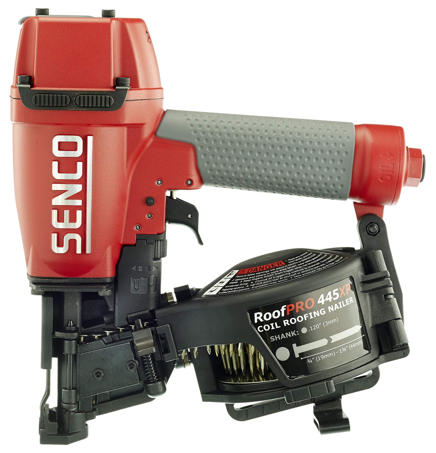 Senco 8V0001N RoofPro 445XP 1-3/4" 15-Degree Angle Wire Pneumatic Coil Siding Nailer, Roofing Nailer