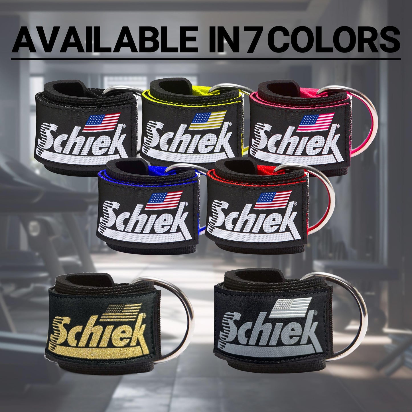 Schiek Sports Model 1700 Padded Neoprene Ankle Straps - Ankle Cable Attachments for Gym - Comfort Fit Ankle Straps