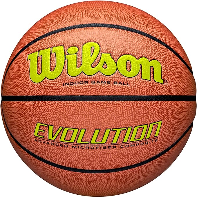 WILSON Evolution Indoor Game Basketballs - Size 5, Size 6 and Size 7
