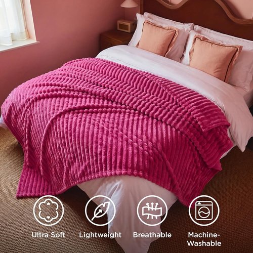 Bedsure GentleSoft Hot Pink Full Blanket - Cozy, Soft Throw for Women & Girls | 84x90 Inches