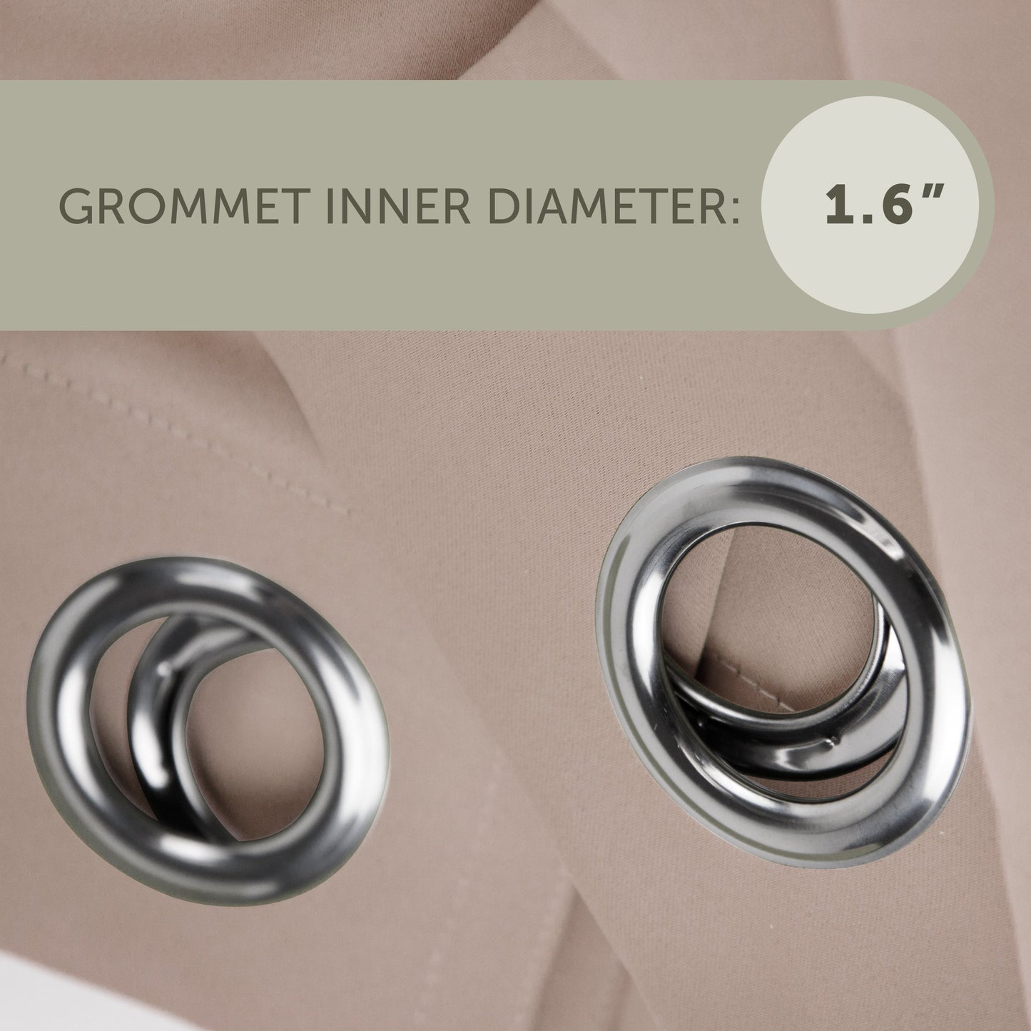 Rod Desyne Window Thermal Isulated Blackout Curtain with Metal Grommet, 180" x 108", Beige - 1 Panel