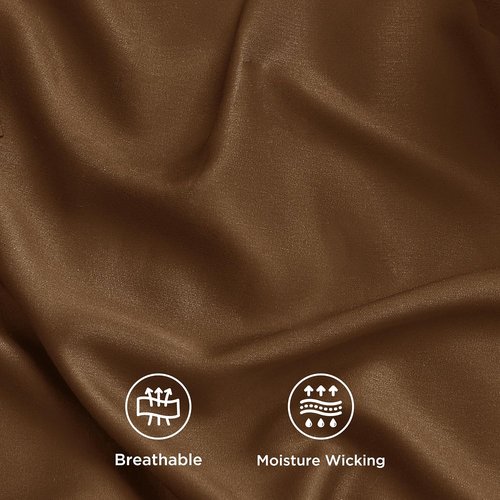 Bedsure King Size Cooling Sheets Set - Breathable Rayon from Bamboo, Soft & Luxurious, Deep Pocket Up to 16 Inches, Brown