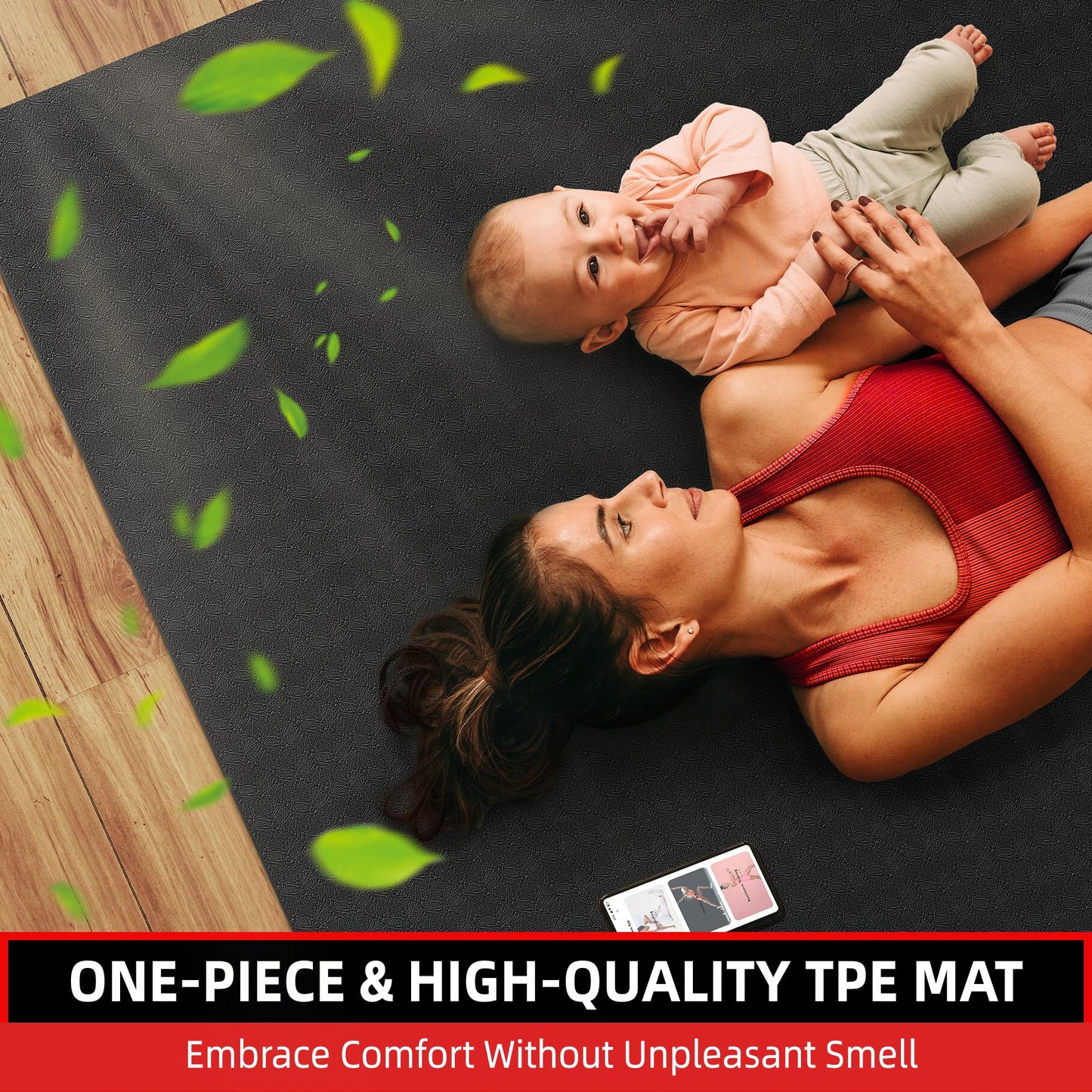 GymCope Extra Large Yoga Mat – 72"x48" or 78"x57", Non-Slip TPE Exercise Mat for Women & Men, Available in 1/4" to 1/2" Thickness, for Home Gym, Yoga, Pilates & Barefoot Workouts, with Towel, Straps & Carry Bag