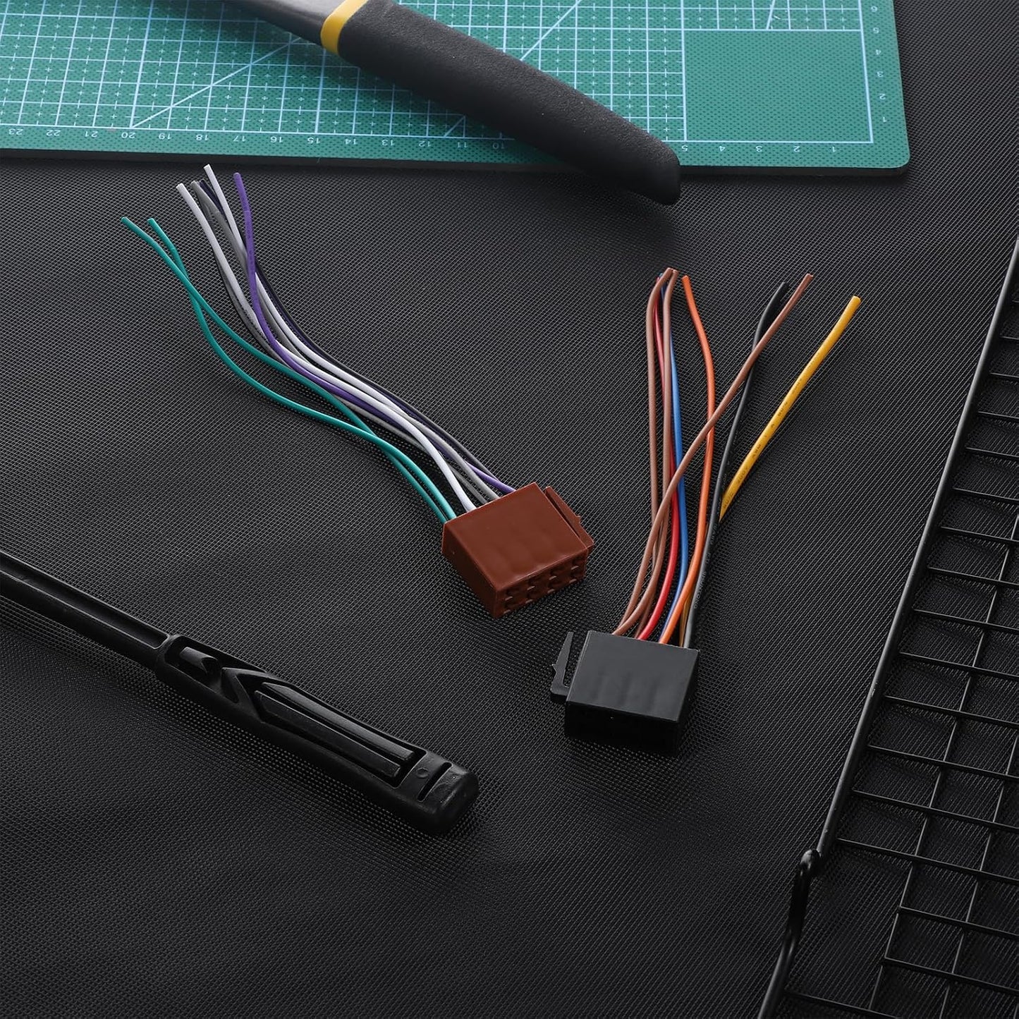Qulkws 8+8 Pin Universal Car Radio Stereo Wiring Harness Car Audio Video Wire Cable Power Speaker Connector Radio