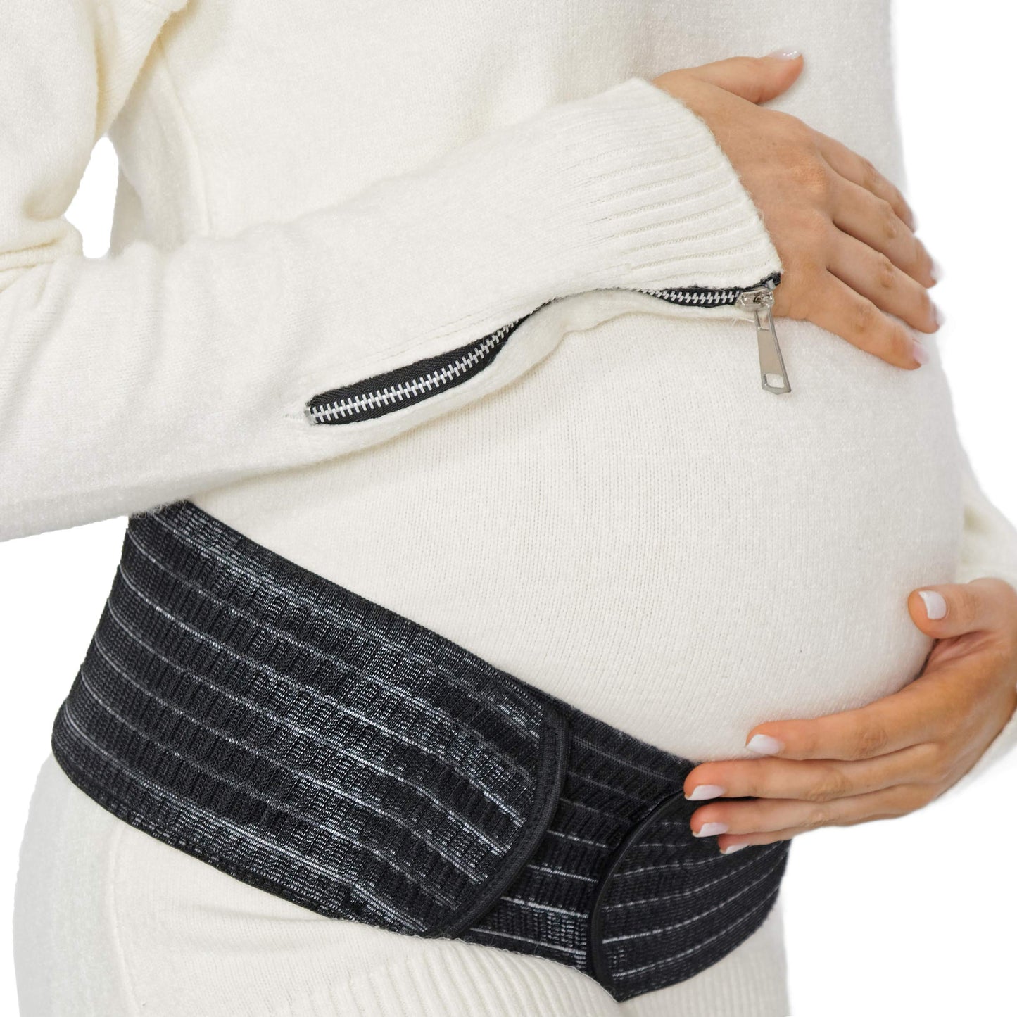 NeoTech Care 3-in-1 Maternity Pregnancy Support, Postpartum Belly Wrap & Pelvis Belt/Brace/Band (Black, Small Size)