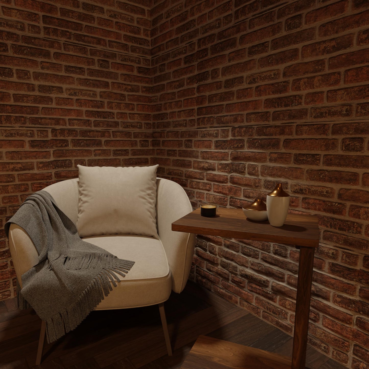 3D Faux Brick Wall Panels – Lightweight Styrofoam Cladding for Interior & Exterior Use | DIY Decorative Panels | 9 Pack (40"x20") | Ideal for Living Room, Kitchen, Outdoor Walls Vermilion