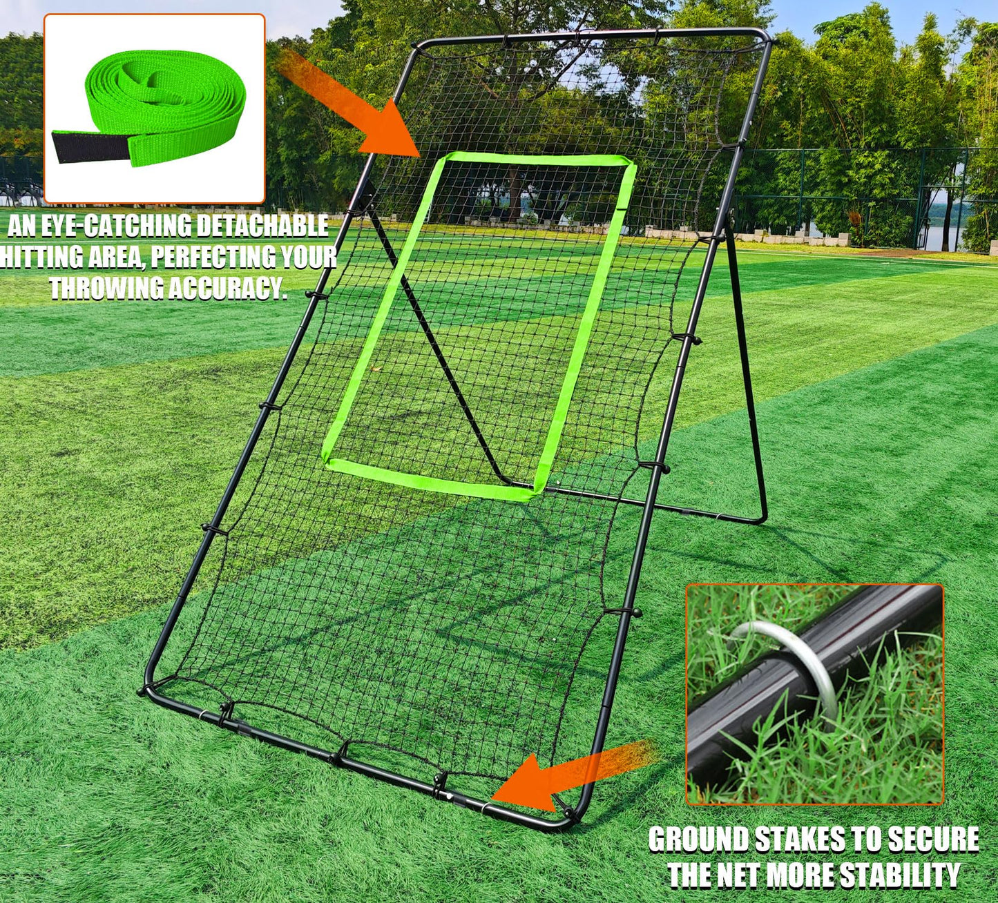 Adjustable Volleyball Rebounder Net 4x7ft, Bounce Back Practice Equipment for Practicing Volleying, Bumping, Spiking-with Volleyball&Bag