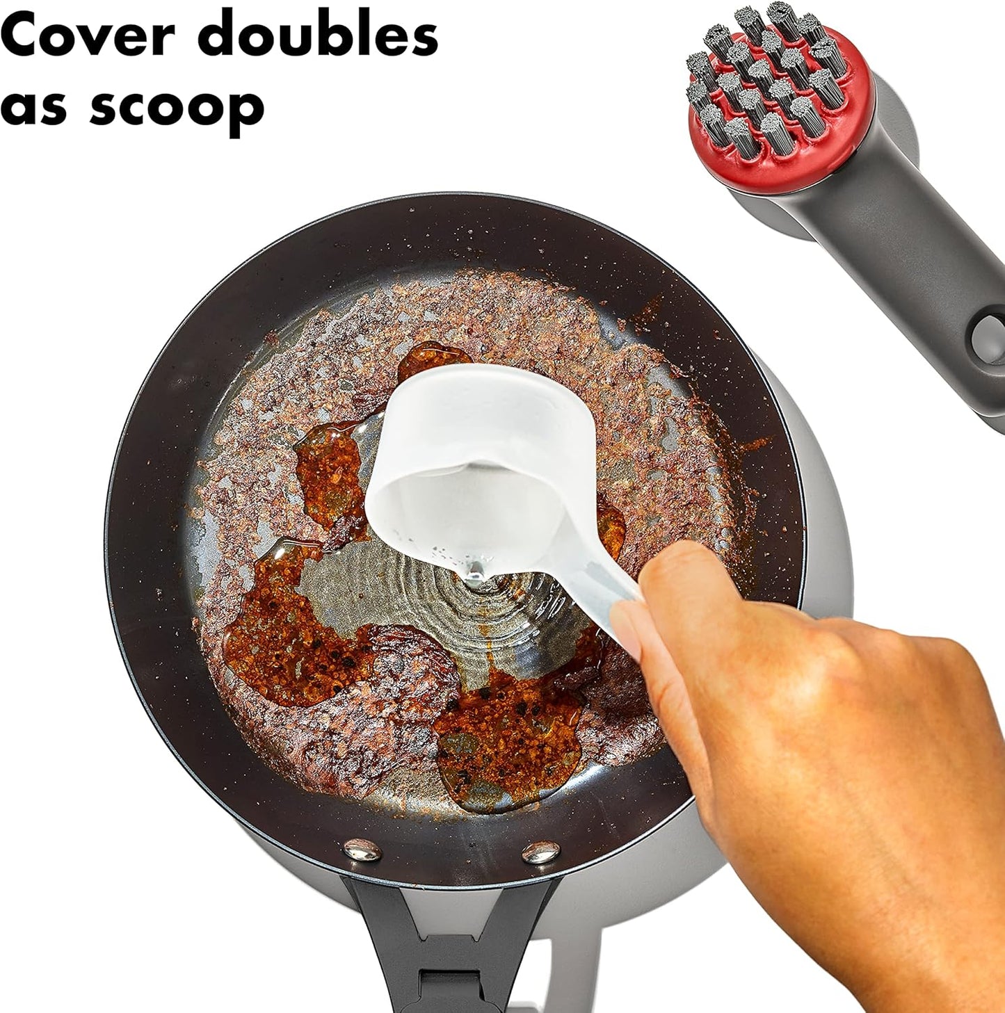 OXO Heavy Duty Outdoor Brush - Durable Design with Protective Cover for Efficient Cleaning