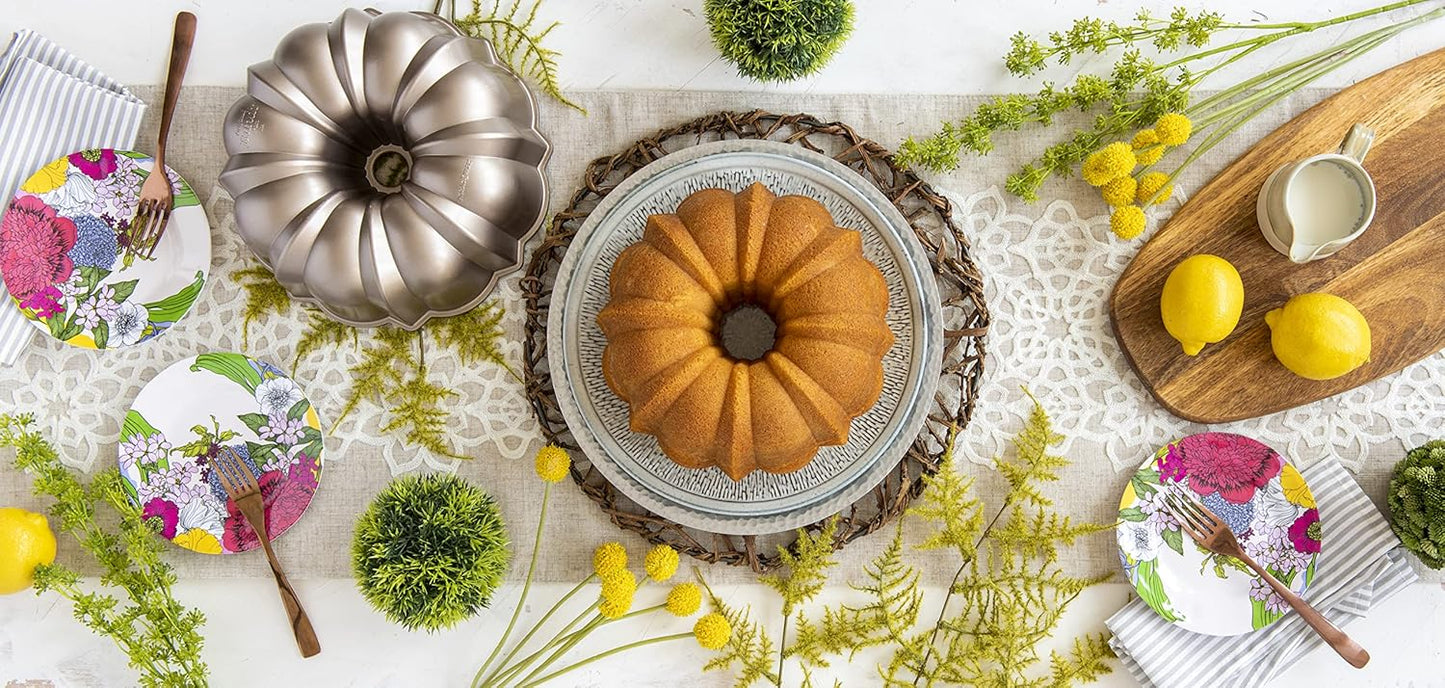 Nordic Ware 12-Cup Bundt Pan - Classic Toffee Finish for Perfectly Shaped Cakes