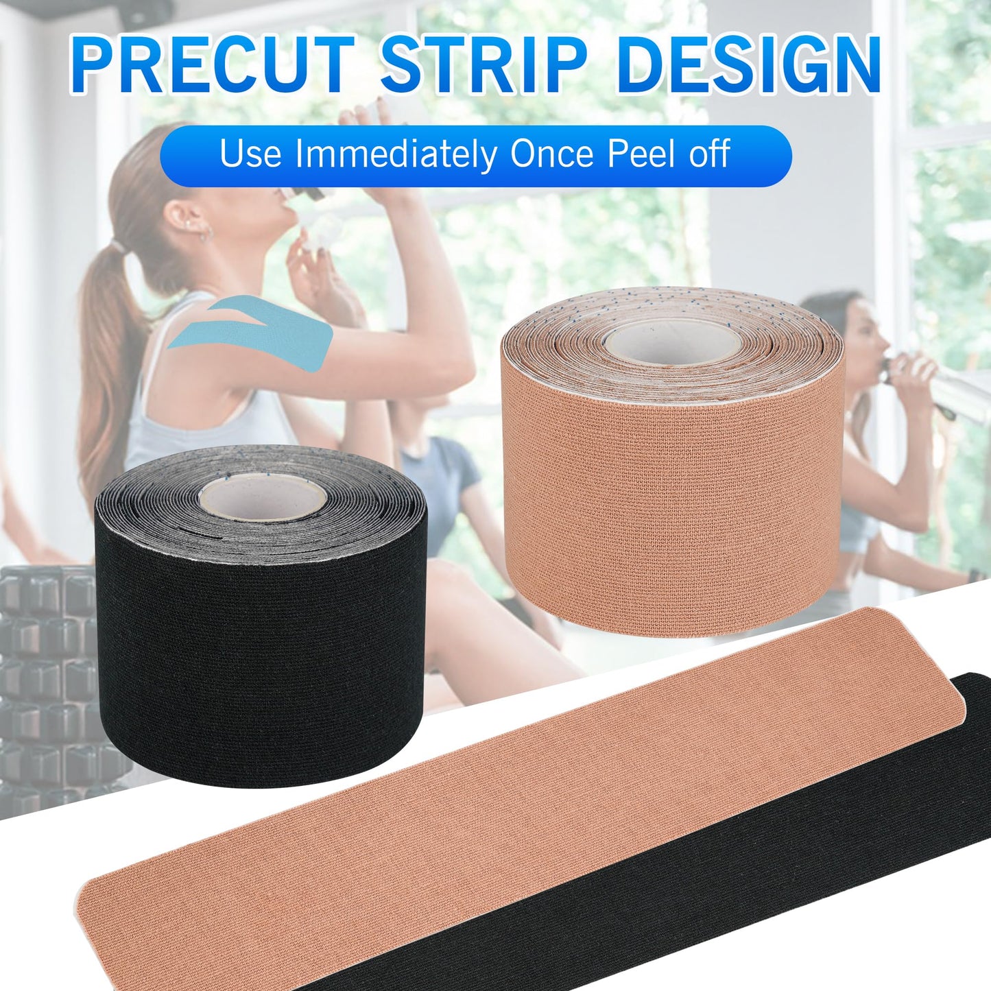 PHYTOP Kinesiology Tape - 80 Precut Strips (10" x 2") | Hypoallergenic, Latex-Free | Mixed Colors Athletic Tape for Muscle & Joint Support, Sports & Physical Therapy