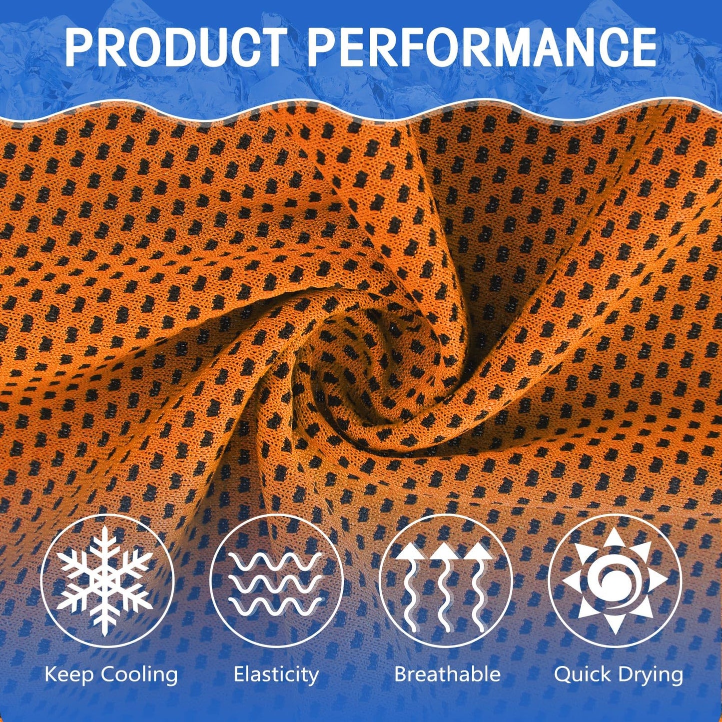 Hosuly 24 Pack Cooling Towels 40"x12" Ice Breathable Soft Chilly Sweat Rag Microfiber Workout Rags for Gym Cooling Towels for Neck and Face for Yoga Golf Sport Running(Orange)