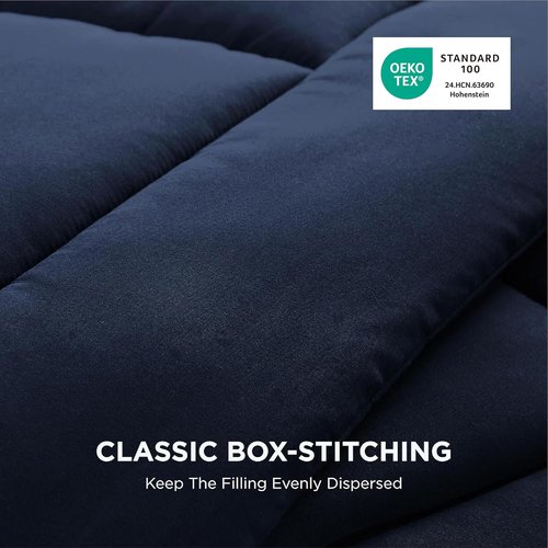 Bedsure Comforter Duvet Insert - All-Season Twin XL Quilted Down Alternative Bedding, Navy Blue 92 x 68 Inches