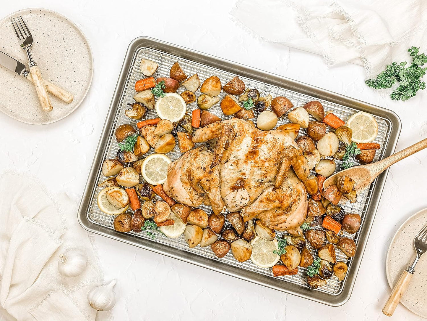 USA Pan Bakeware Extra Large Nonstick Baking Sheet - Heavy Duty, Warp Resistant Aluminized Steel