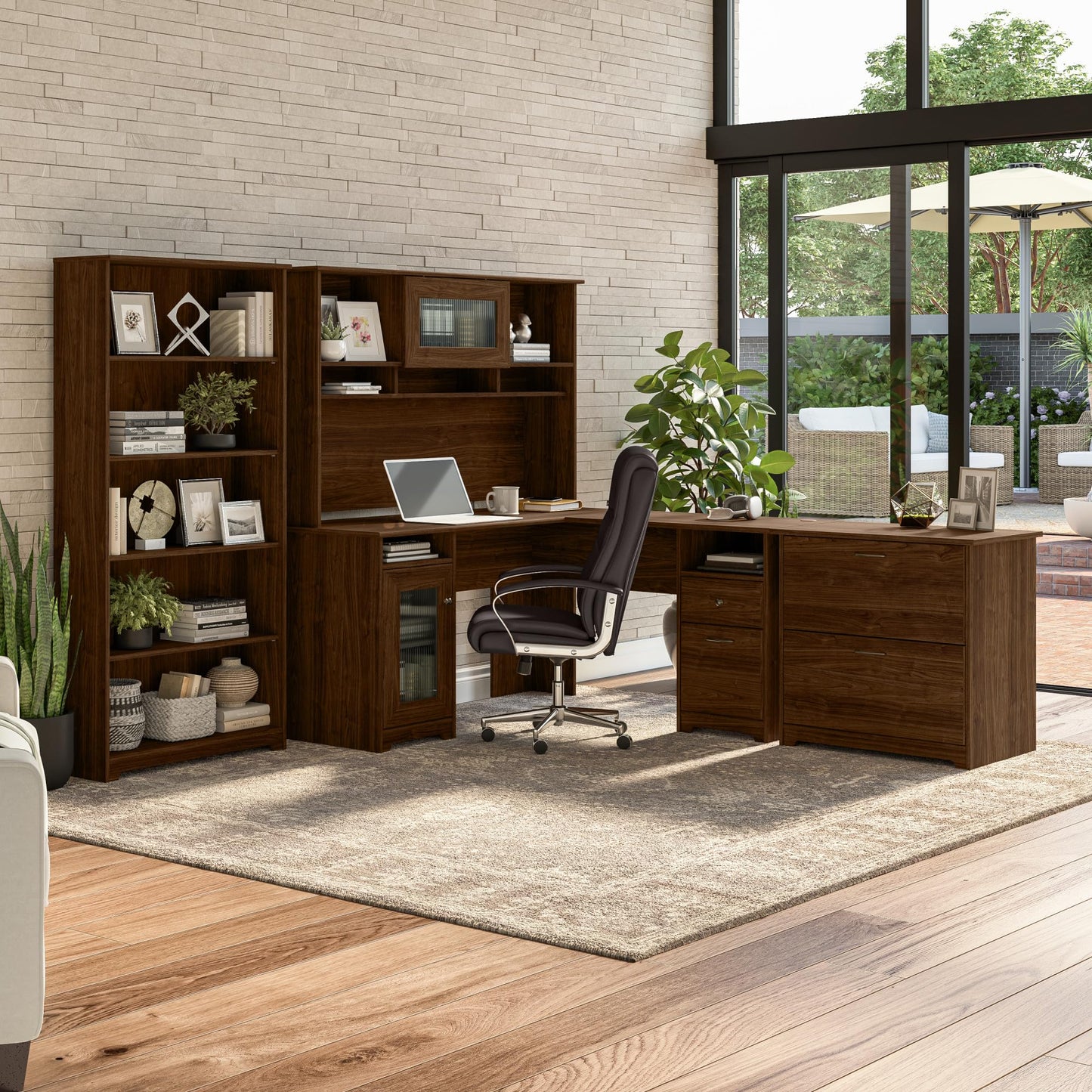 Bush Home Cabot 2 Drawer Lateral File Cabinet in Espresso Oak, Home Office Chest for Letter, Legal, and A4-size Document Storage