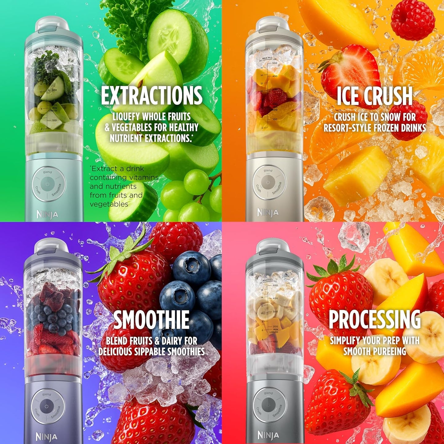 Ninja Blast Max Portable Blender - Cordless 22 oz Personal Smoothie Maker | Ice Crush & Dishwasher Safe, Navy
