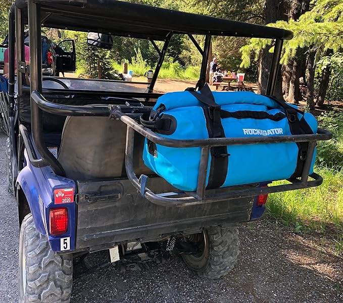 Waterproof Duffle Bag for Travel and Camping with Roll-Top Closure, Durable, All-Weather, and Versatile Dry Bag - Rockagator Mammoth Series (60 Liter, Light Blue)
